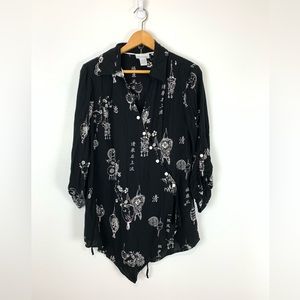 Soft Surroundings Pagoda Crossover Tunic Blouse Size Medium